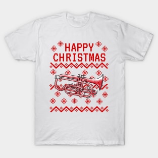 Cornet Ugly Christmas Cornetist Brass Teacher Musician T-Shirt